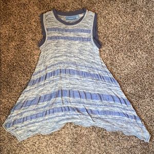 Gray and blue loose fitting, high neck tank top